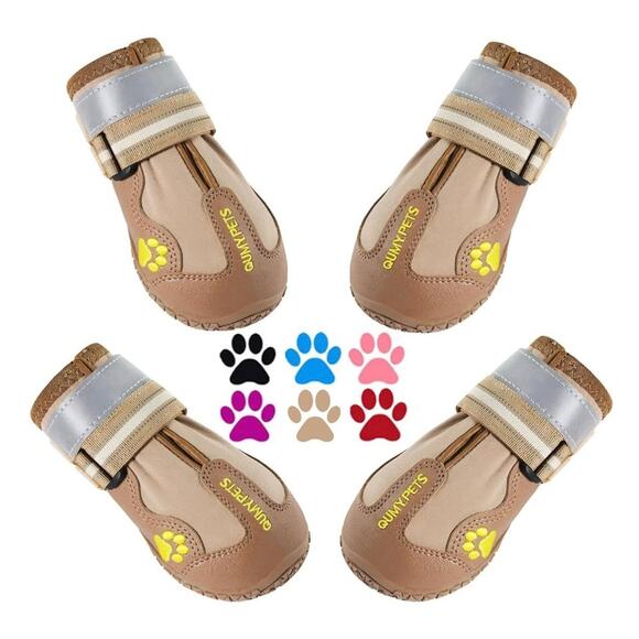 QUMY Dog Shoes & Paw Protectors - khaki size 5 - Picture 1 of 1